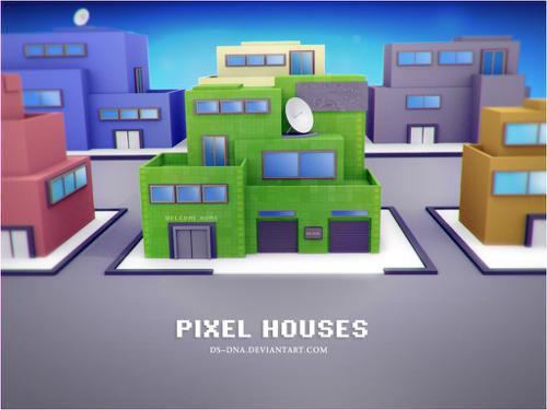 Pixel houses preview image